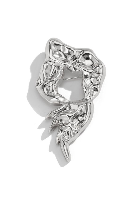 Elegant Hollow Design Alloy Brooch Adornment Creative Lapel Pin Jewelry Adding A Touch Of Charm To Any Outfit