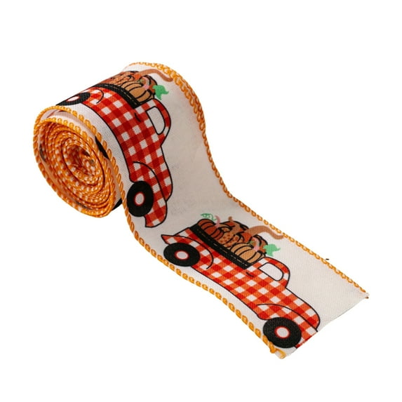 Aurgiarme Farmhouse 5 Yards Per Roll Thanksgiving Themed Ribbons for Wreath Making Festive Checkered Ribbons
