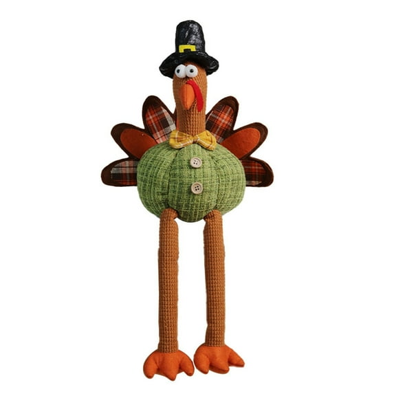 Aurgiarme Farmhouse Decoration Turkey Dolls Autumn Seasonal Centerpiece Figurine Rural Kitchen Ornament Thanksgiving Layout
