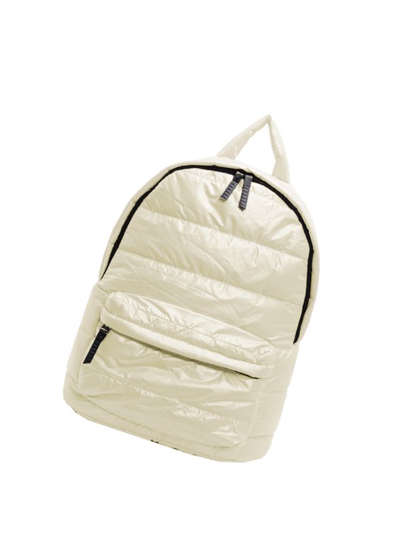 Elegant Women Men Metallic Puffer Quilted Large Capacity Backpack Nylons Travel School Shoulder Bag with Amples Storage