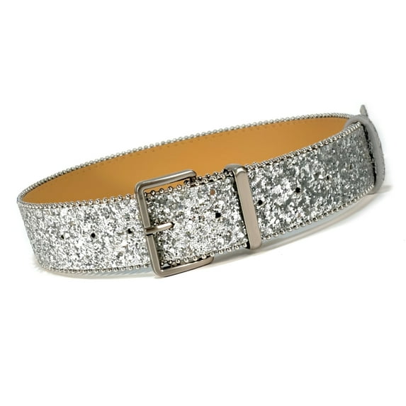 Aurgiarme Glittering Powder Metal Buckle Belt for Adult Sequins Waistband All Matching Wide Waist Belt Formal Event Waist Ornament