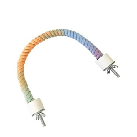 Aurgiarme Gradients Bird Rope Perch Stand Multicolored Bendable Climbing Rope Toy for Cockatiels Parakeets and Small Pet Swing