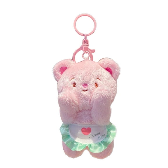 Aurgiarme Keychains Funny Butter Bear Keyrings Bear Christmas Gifts Christmas Birthday Party Vending Toy Supply