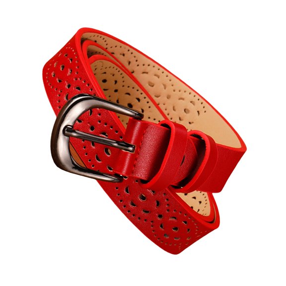 Aurgiarme Leather Unique Hollows Waist Belt Casual Wear Belt Adjustable Leather Waistband for Various Occasion