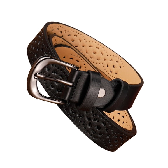 Aurgiarme Leather Unique Hollows Waist Belt Casual Wear Belt Adjustable Leather Waistband for Various Occasion