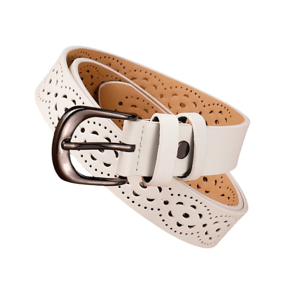 Aurgiarme Leather Unique Hollows Waist Belt Casual Wear Belt Adjustable Leather Waistband for Various Occasion