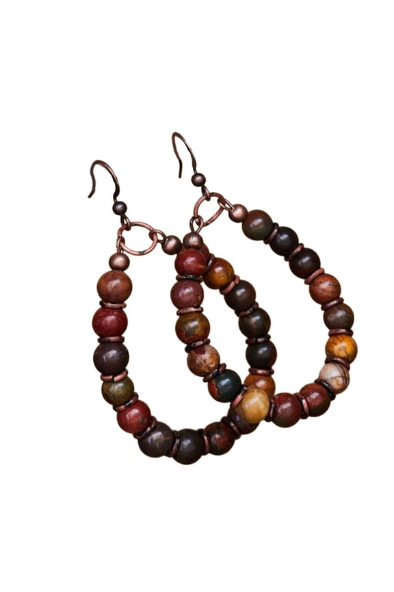 Lightweight and Colorful Natural Stone Earrings Elegant Beaded Ear Pendant Accessory Ideal for Parties and Music Event