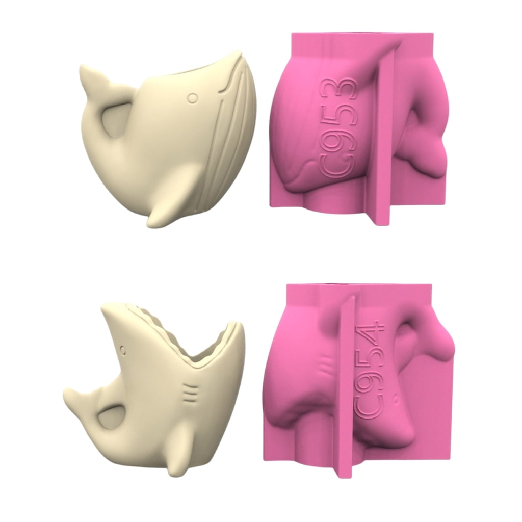 Aurgiarme MultiPurpose Silicone Pots Mold Whale Shape Resin Art Pen Holder Moulds Suitable for Crafting Concrete Vases