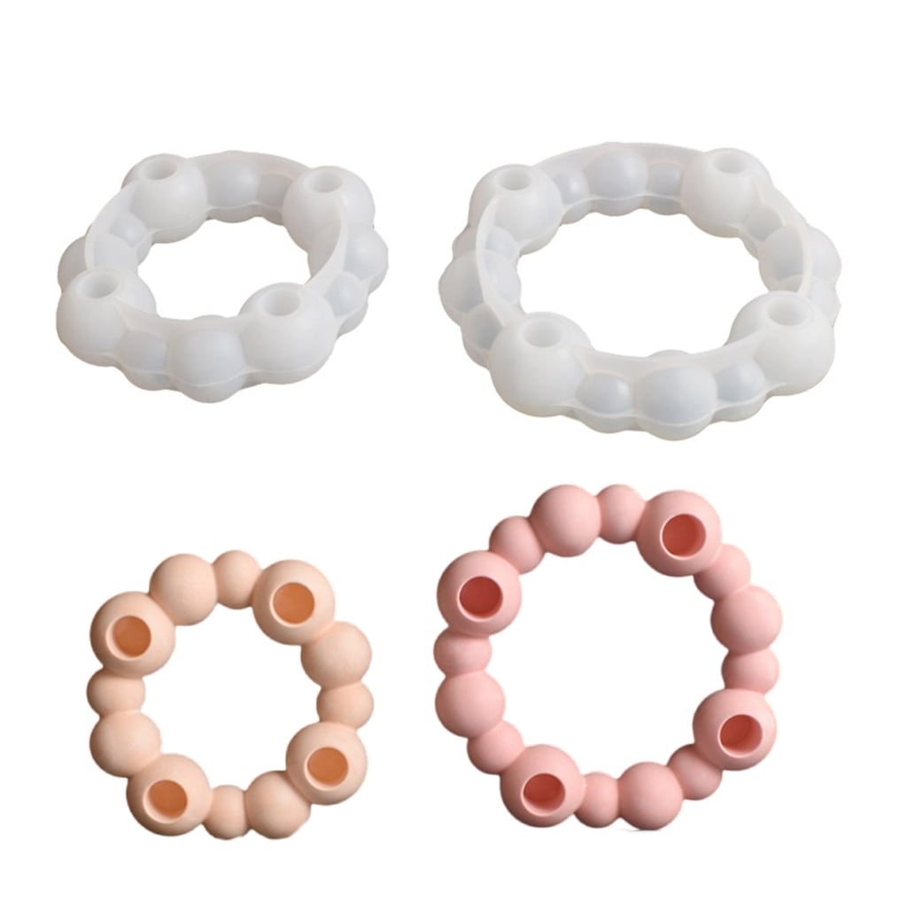 Aurgiarme Multifuntional Round Candle Holder Moulds Plaster Crafting Silicone Mold Suitable for Wedding and Home Decorations