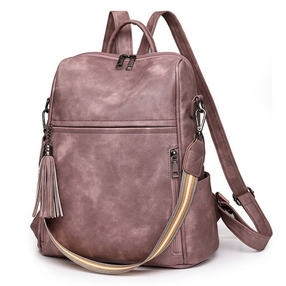 Aurgiarme PU Leather Backpack for Women Student School Bookbags Large Capacity Backpack Crossbody Bag Travel Backpack Shoulder Bag
