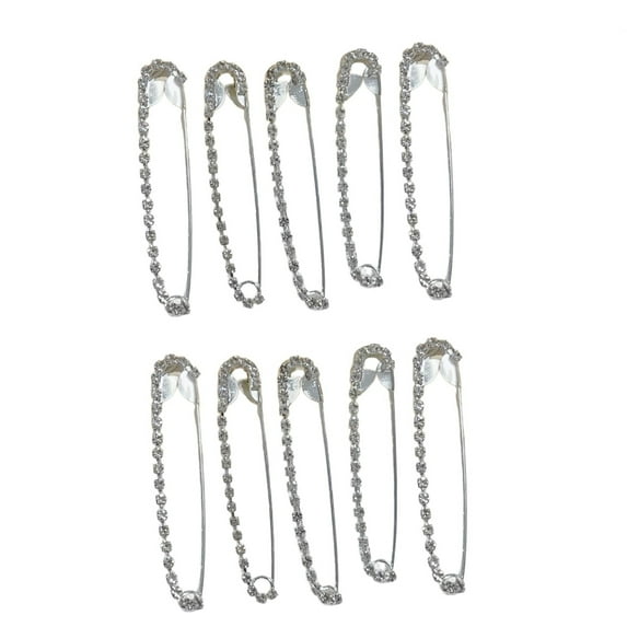Aurgiarme Pack of 10 Unique Rhinestones Embellished Pins Unique Brooch Pins Stylish Rhinestones Accent Pin For Women's Outfits