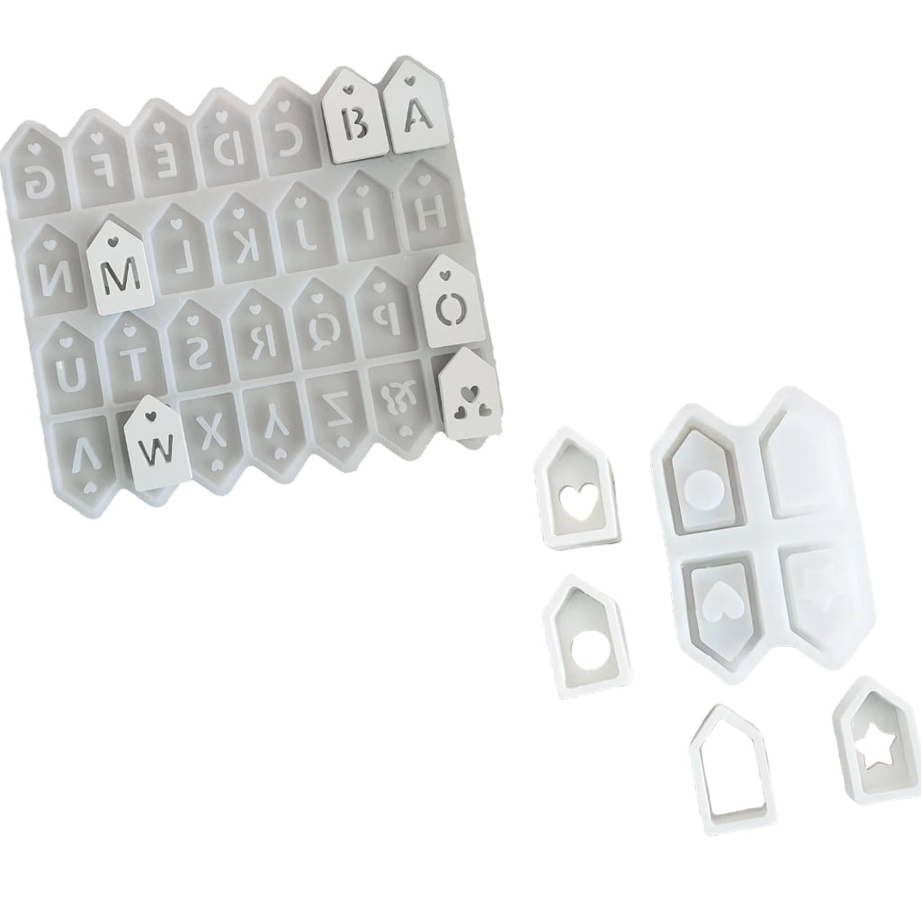 Aurgiarme Pack of 2 Crafting Molds Unique House Shape Silicone Wall Pendant Molds Resin Art Moulds Silicone Texture for Crafting