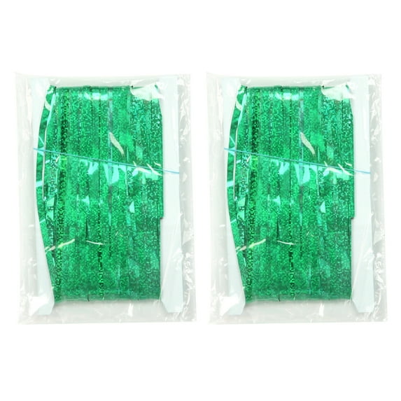 Aurgiarme Pack of 2 Sturdy Tinsel Curtains Sparkling Rain Curtain Glittering Foil Tassels Curtain Enhances Party Atmospheres