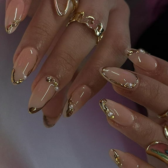 Aurgiarme Press on Nails,Fake Nails Stick Glues on Nails False Nails Acrylic Nails Artificial False Nails for DIYS Nails Designs
