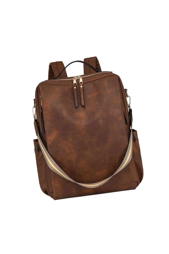 Retro Inspired Women's Daypack with Storage Option PU Leather School Bag Great for Adventure and Daily Commutes