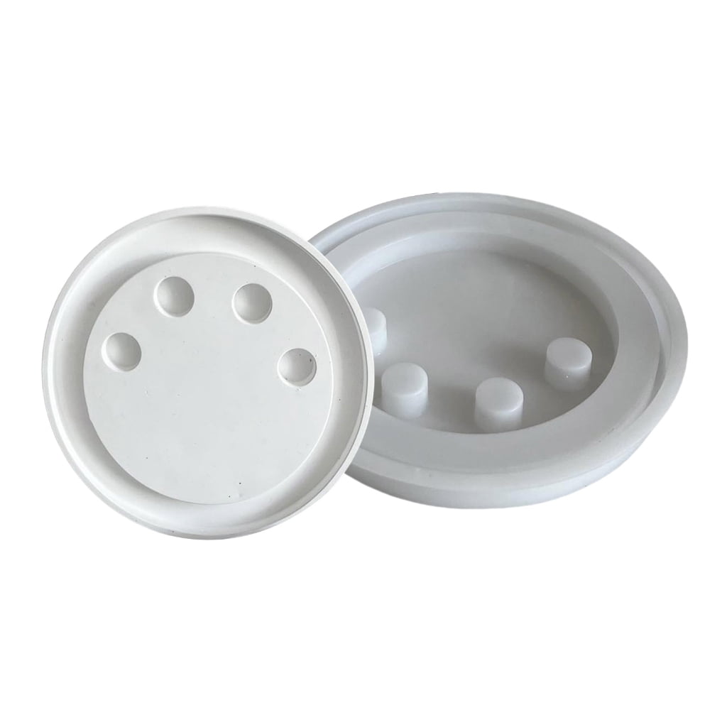 Aurgiarme Round Flexible Silicone Mold for Epoxy Resin Castes Sturdy Concrete Candle Holder Craft Supplies Forms Daily Use