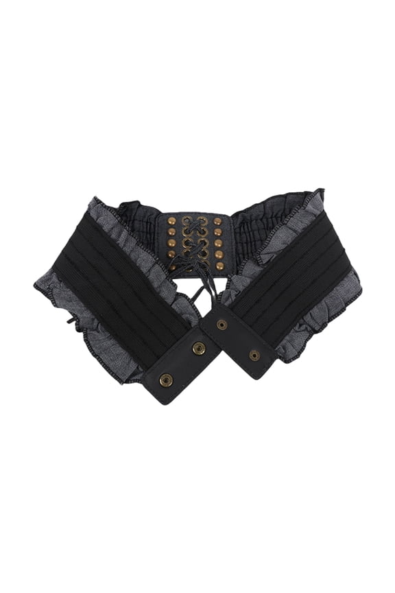 Ruffle Waist Cincher Chain Dancers Costume Belt for Wrap Dress Elastic Chain Belt for Suit Skirt Jeans Body Jewelry