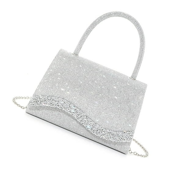 Aurgiarme Shimmering Envelope Crossbody Purse with Removable Chain Stylish Glitters Shoulder Bag Handbag for Dinners and Dates