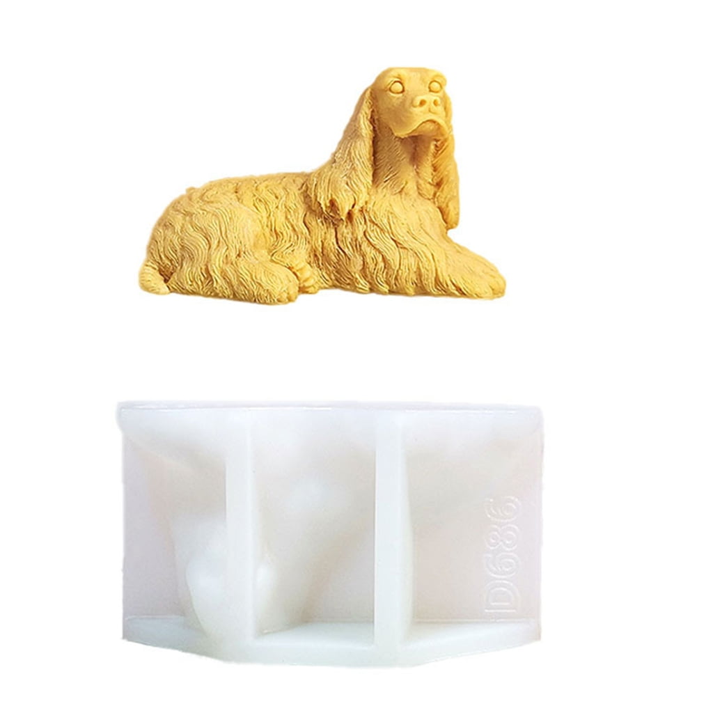 Aurgiarme Silicone Candle Mold 3D Dog Shape Room Decors Molds Handmade Art Supplies Silicone Texture for Crafting and Decors