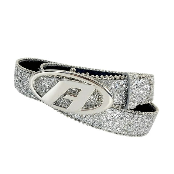 Aurgiarme Sparkling Glitters Belt for Women Girl with Bead Trim Adjustable Sequins Skinny Waist Belt for Various Event and Outfit
