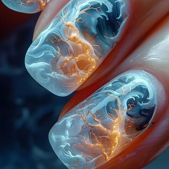 Aurgiarme Square Press On Nails Flame Fake Nails Glues On Nails Artificial Acrylic Nails 24pcs Stick On Nails for Women Girl