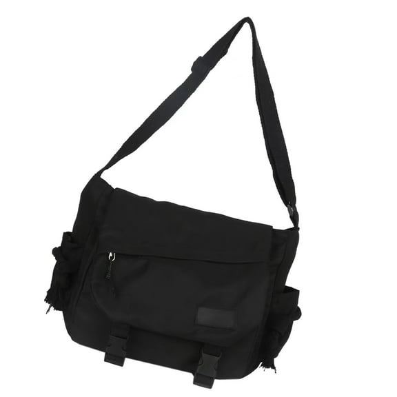 Aurgiarme Teens Casual Solid Color Nylon Shoulder Handbag with Buckled Large Capacity Crossbody Messengers Bag for School College