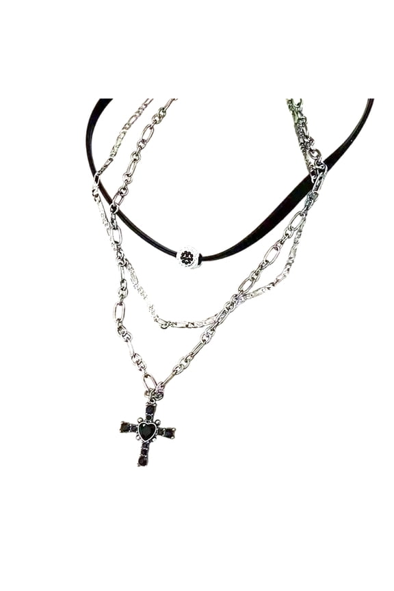 Women's Gothic Crosses Necklace Women's Gothic Crosses Necklace with Layered Rope Detail for Daily Wear Dates