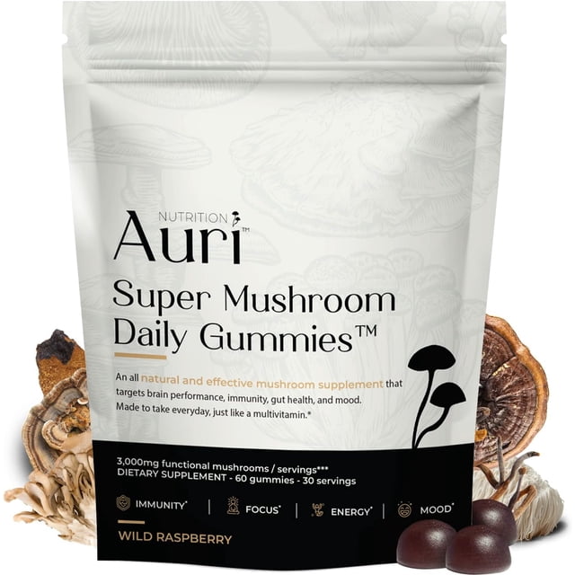 Auri Super Mushroom Gummies AllinOne Daily Supplement Gummy 12