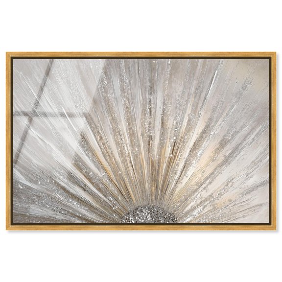 Auric Burst II Framed High-Gloss Acrylic Glass Wall Art Elegant Glam Art by Art Remedy, Gold Frame, 30 x 20
