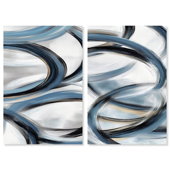 Auric Flow Diptych Canvas Print Sage Gold Wall Art Set by Art Remedy, Gallery Wrapped, 24 x 36