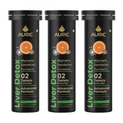 Auric Liver Detox Effervescent | 60 Tablets | Ayurveda Liver formulation | Clinically Researched with No Artificial colours or Sweeteners