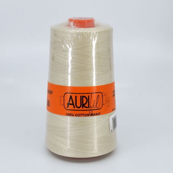 Aurifil 2310 Mako 50 Wt 100% Cotton Thread, 6,452 Yard Cone Light Beige