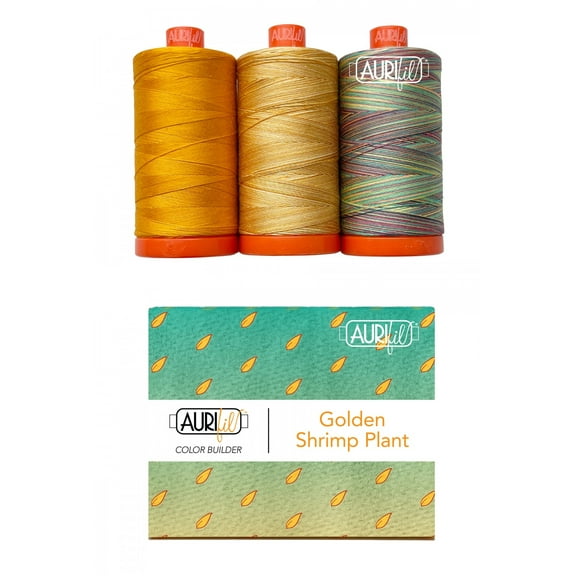 Aurifil 50wt Cotton Color Builder Thread Collection-Golden Shrimp Plant