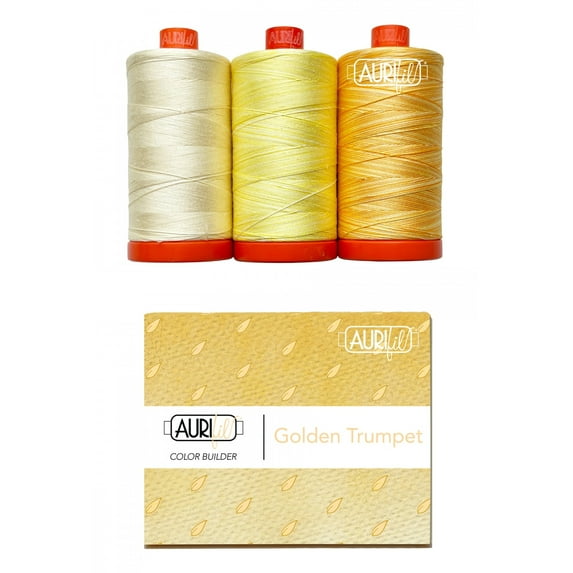 Aurifil 50wt Cotton Color Builder Thread Collection-Golden Trumpet