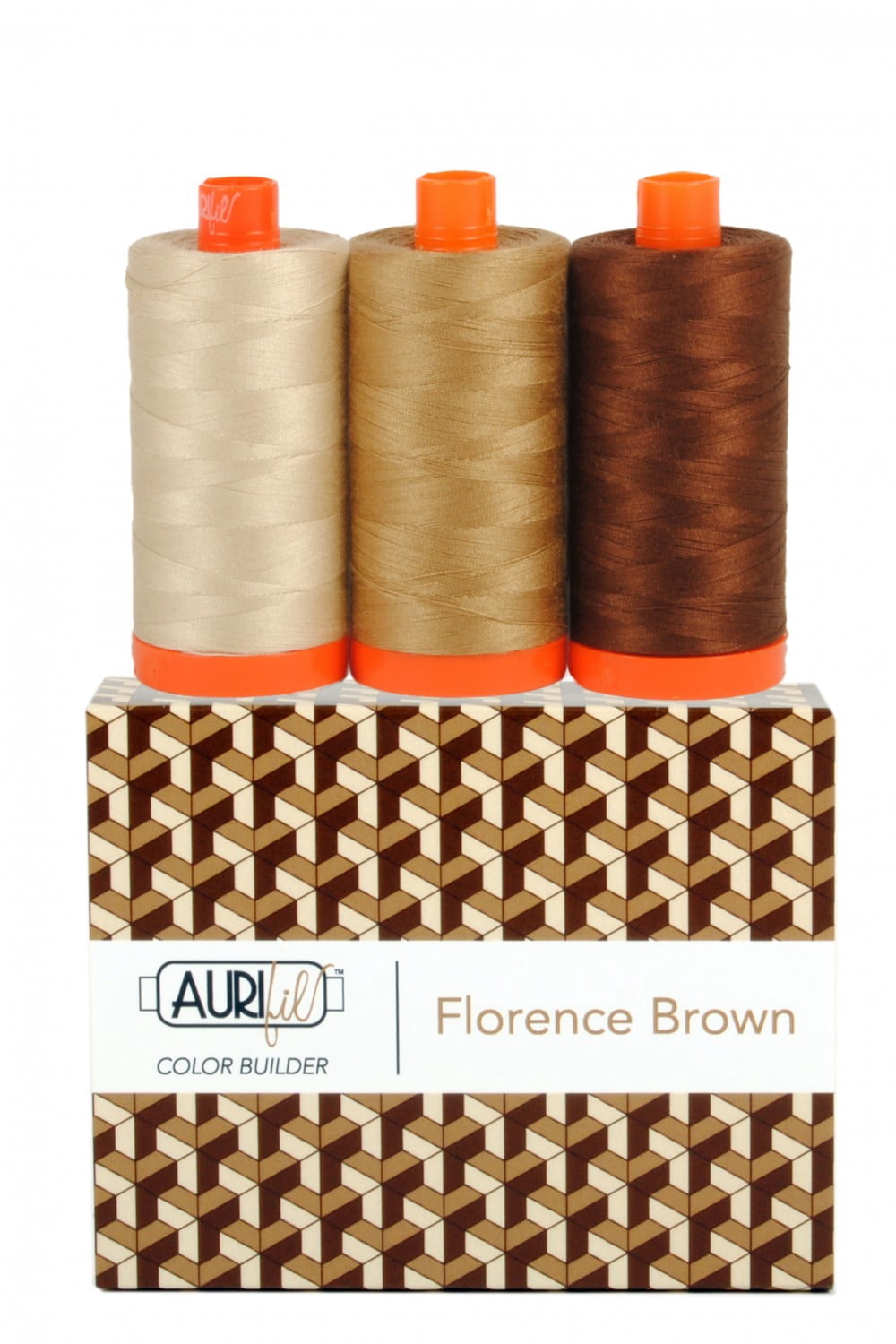 AURIFIL Color Builder NOV 2020 Florence Brown 100% Cotton Mako 50wt 3 Spools (1300m Each): 2312+6010+2360