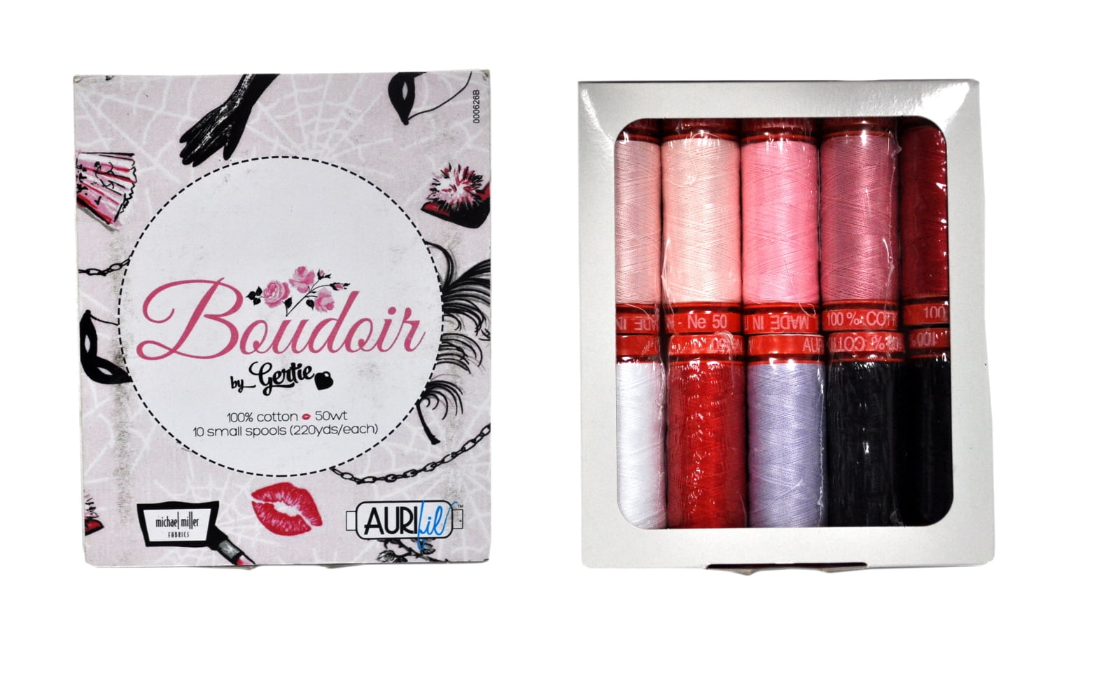 Aurifil Boudoir Thread Collection 50wt 10 Small Spools GH50BC10