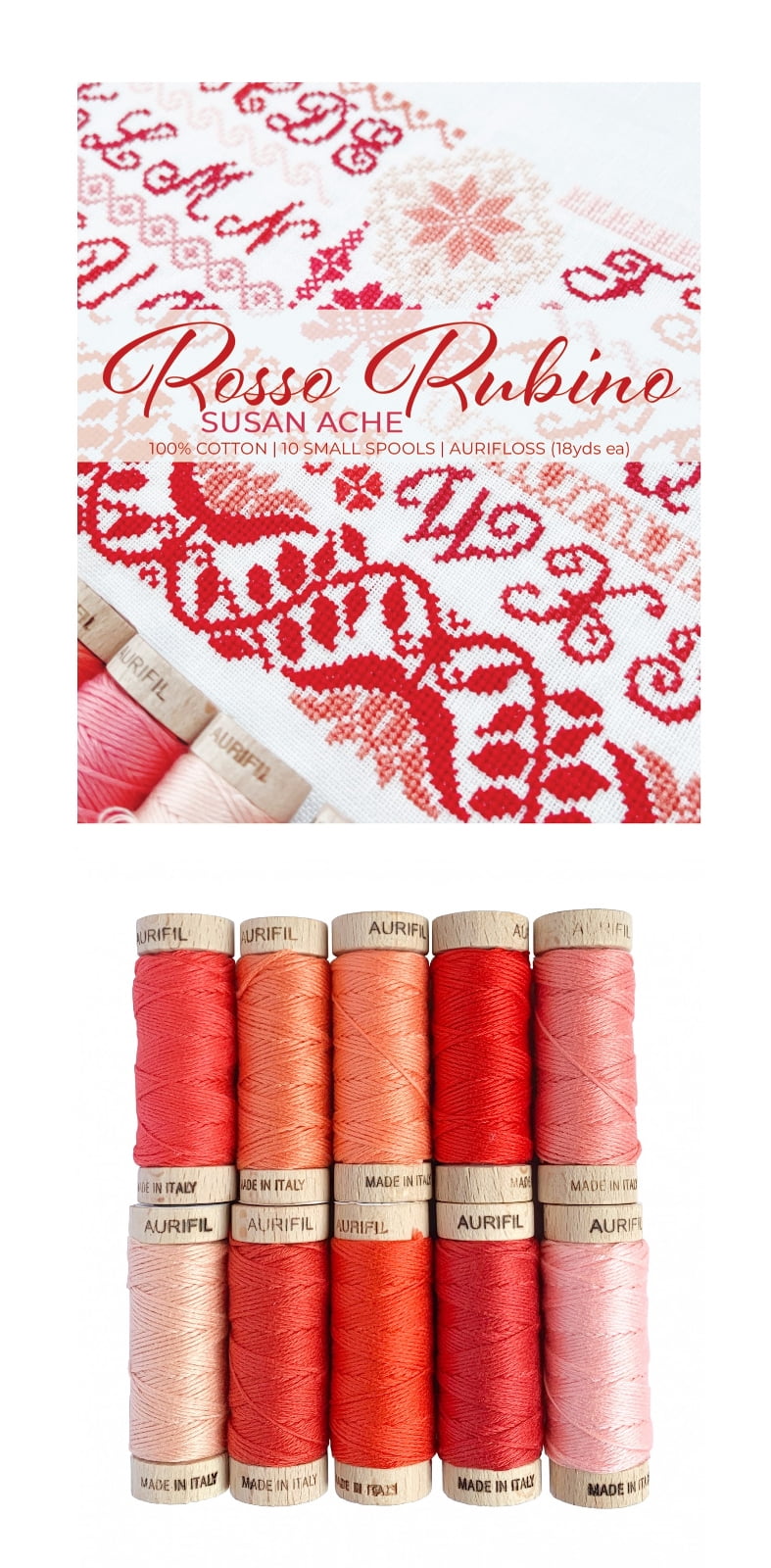 Aurifil Designer Thread Collection-Rosso Rubino By Susan Ache
