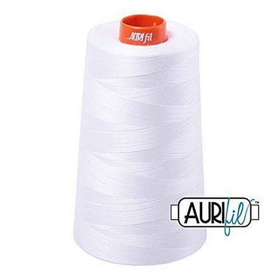 Aurifil Mako Cotton Thread Bright White 2024 Large Spool 50Wt 6452Yd