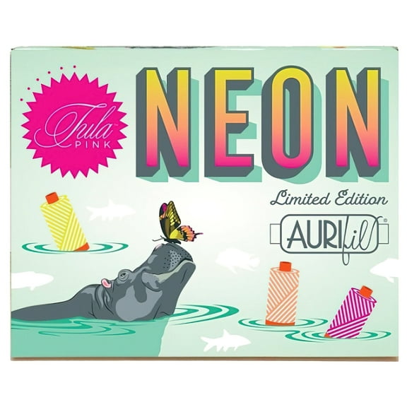 Aurifil - Neon's & Neutrals by Tula Pink 3 Large Spools