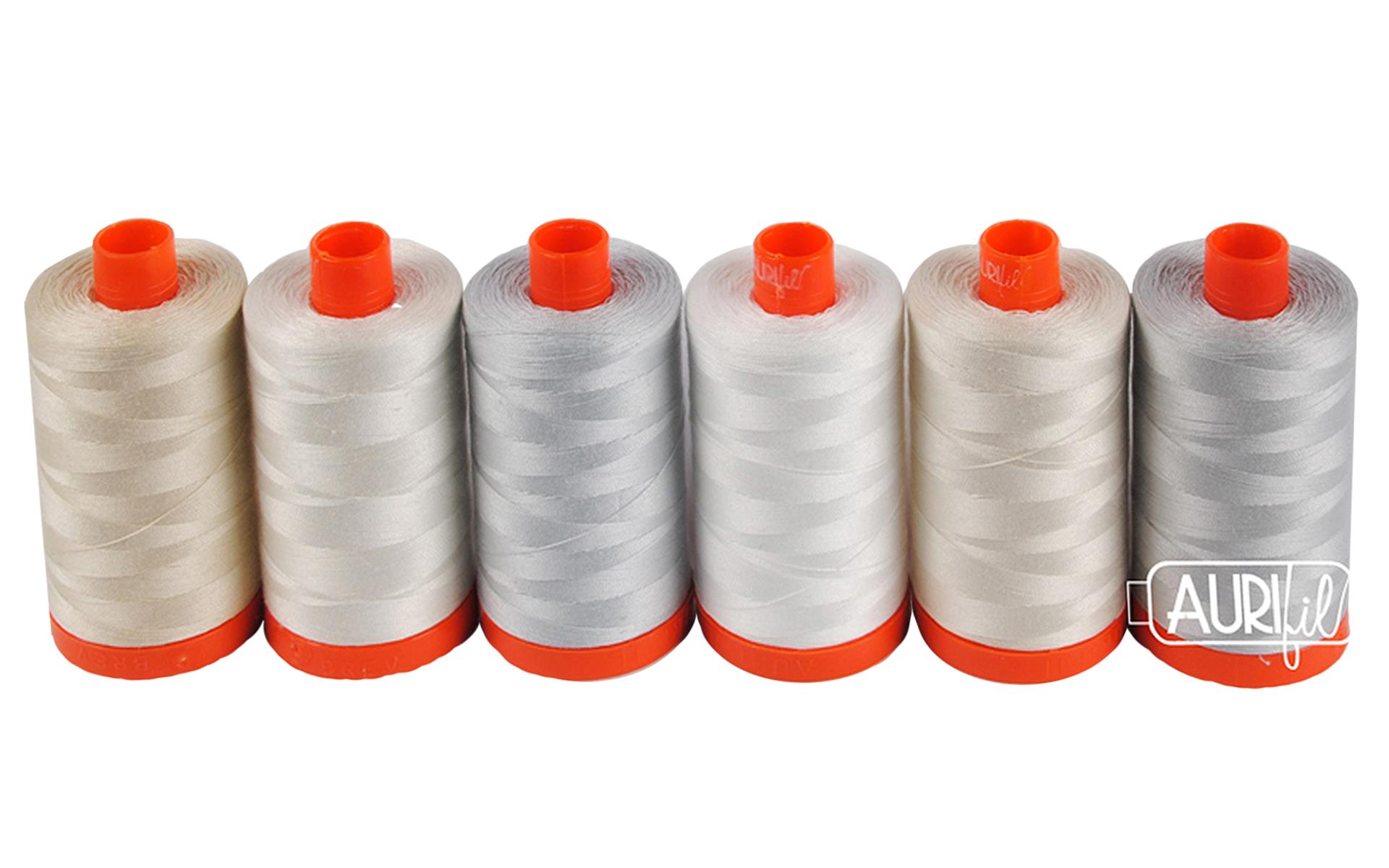 Aurifil Thread Coll 50wt EBurns QID Neutrals 6pc