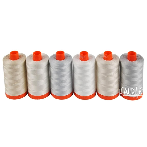 Aurifil Thread Coll 50wt EBurns QID Neutrals 6pc