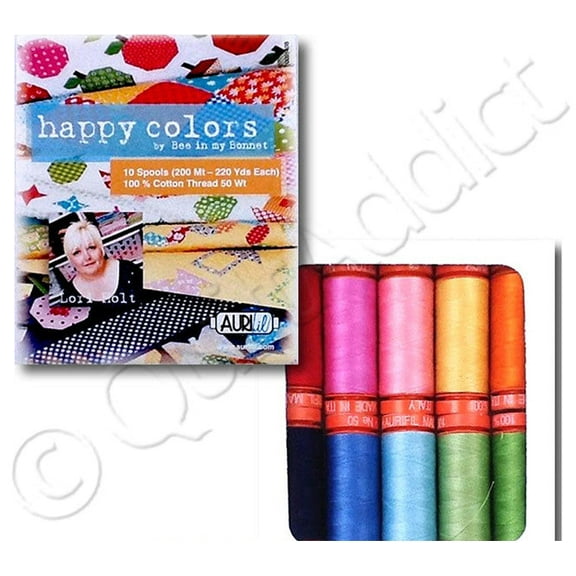 Aurifil Happy Colors Cotton Sewing Thread, 220 Yard Spools