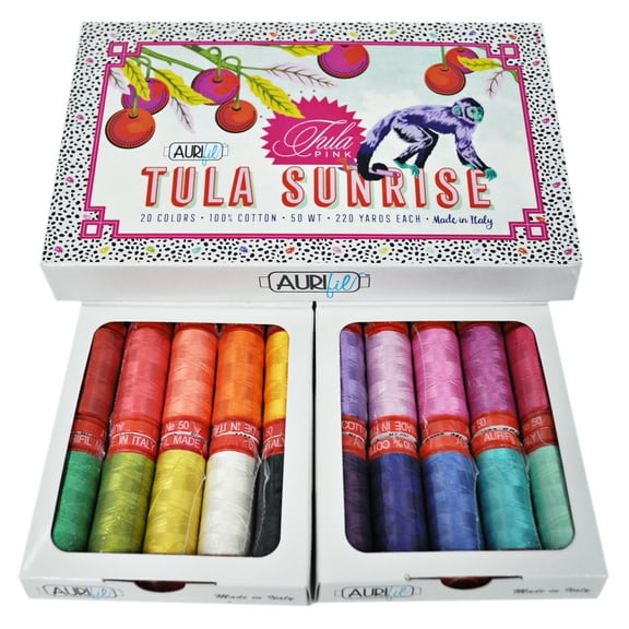 Aurifil Tula Pink Sunrise Thread Collection 50wt 20 Small Spools