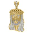 thumbnail image 1 of Auriga 10K Two-tone Gold Cubic-Zirconia Jesus Religious Charm Pendant for Men, 1 of 5