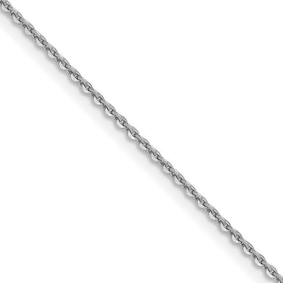 Auriga Fine Jewelry 10K White Gold 1.0 mm Diamond-cut Cable Chain Necklace for Women 22"
