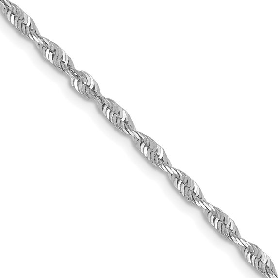 Auriga 10K White Gold 2 mm Diamond-cut Lightweight Rope Chain Necklace for Women 20"