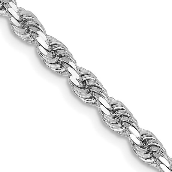 Auriga 10K White Gold 3.25 mm Diamond-cut Rope Chain Necklace for Women 18"