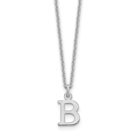 Auriga 10K White Gold Cutout Letter B Initial Necklace for Women 18"
