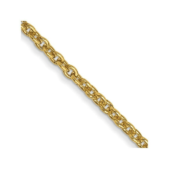 Auriga 10K Yellow Gold 1.4 mm Forzantine Cable Chain Necklace for Women 22"