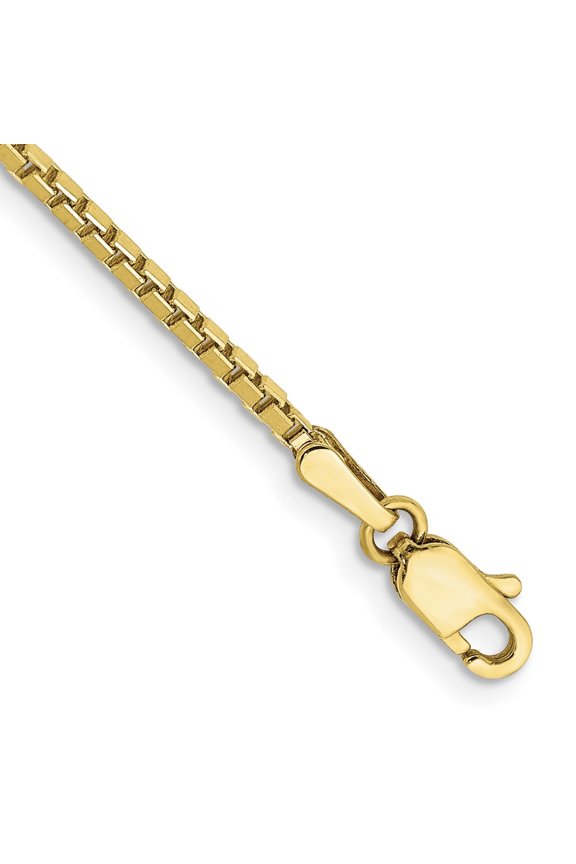 Fine Jewelry 10K Yellow Gold 1.5mm Box Chain Anklet 9inch for Women